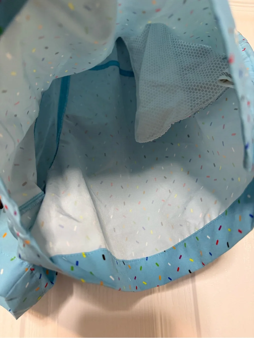 Humankind Light Blue Swim Trunks with Multicolor Speckle